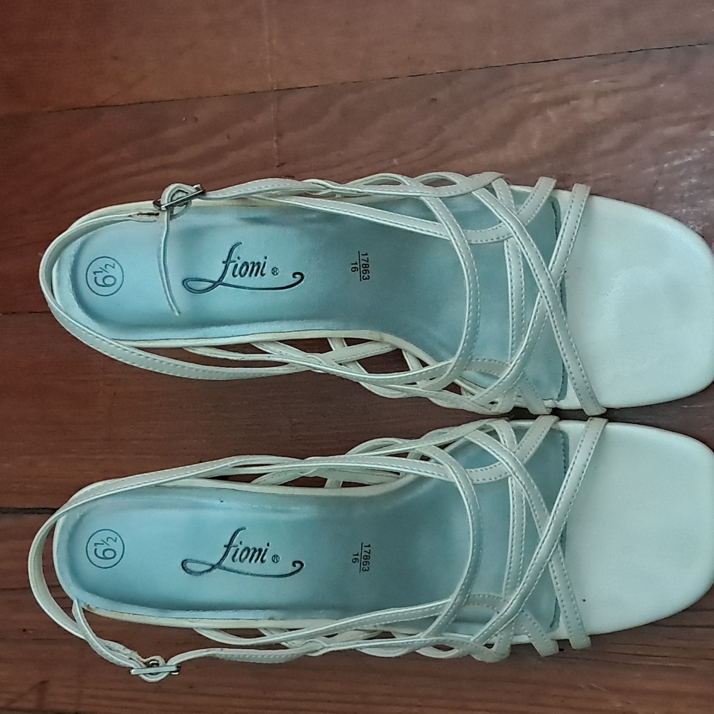 White strappy heels